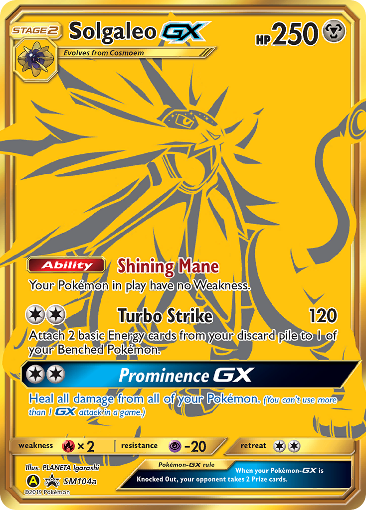 Sun & Moon Promo Solgaleo GX #104a Alternate Art